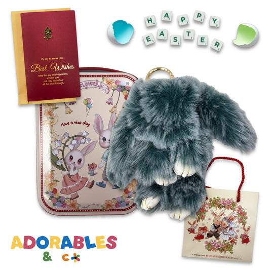 Soft Bunny Keychain Gift Set