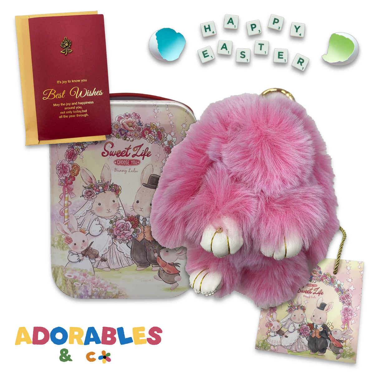 Soft Bunny Keychain Gift Set
